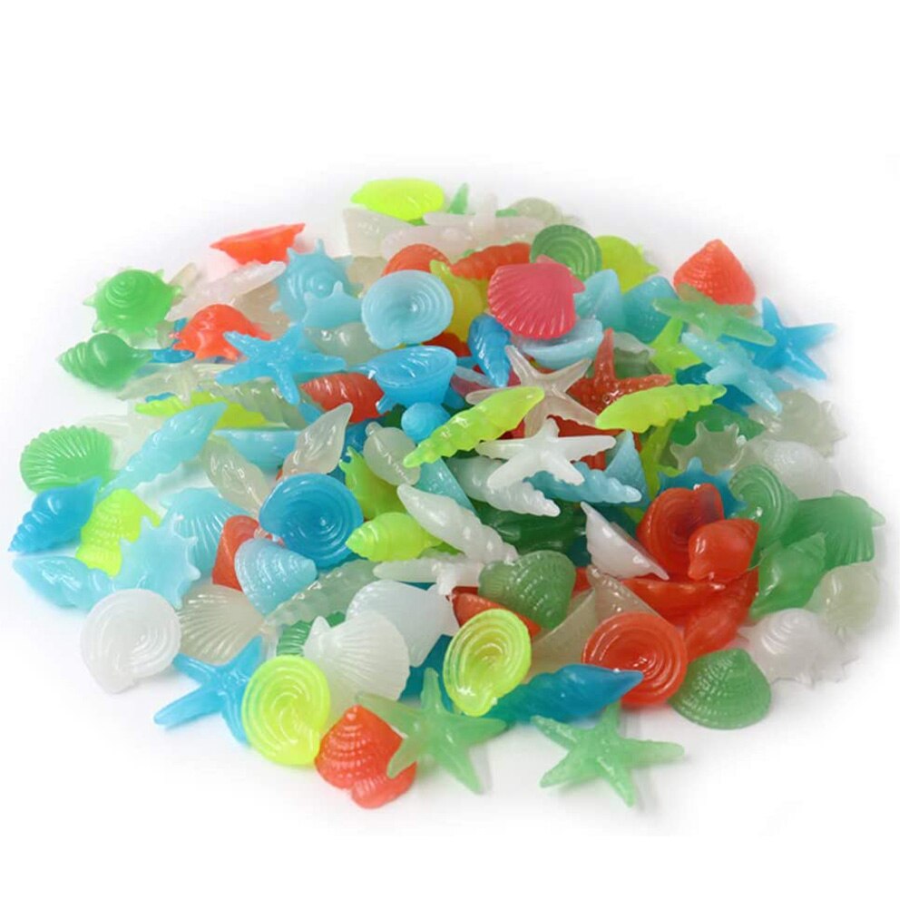 100pcs Luminous Stones Glow In Dark Decorative Fish Tank Decoration Pebble Rocks Aquarium Mix Color Garden Decor