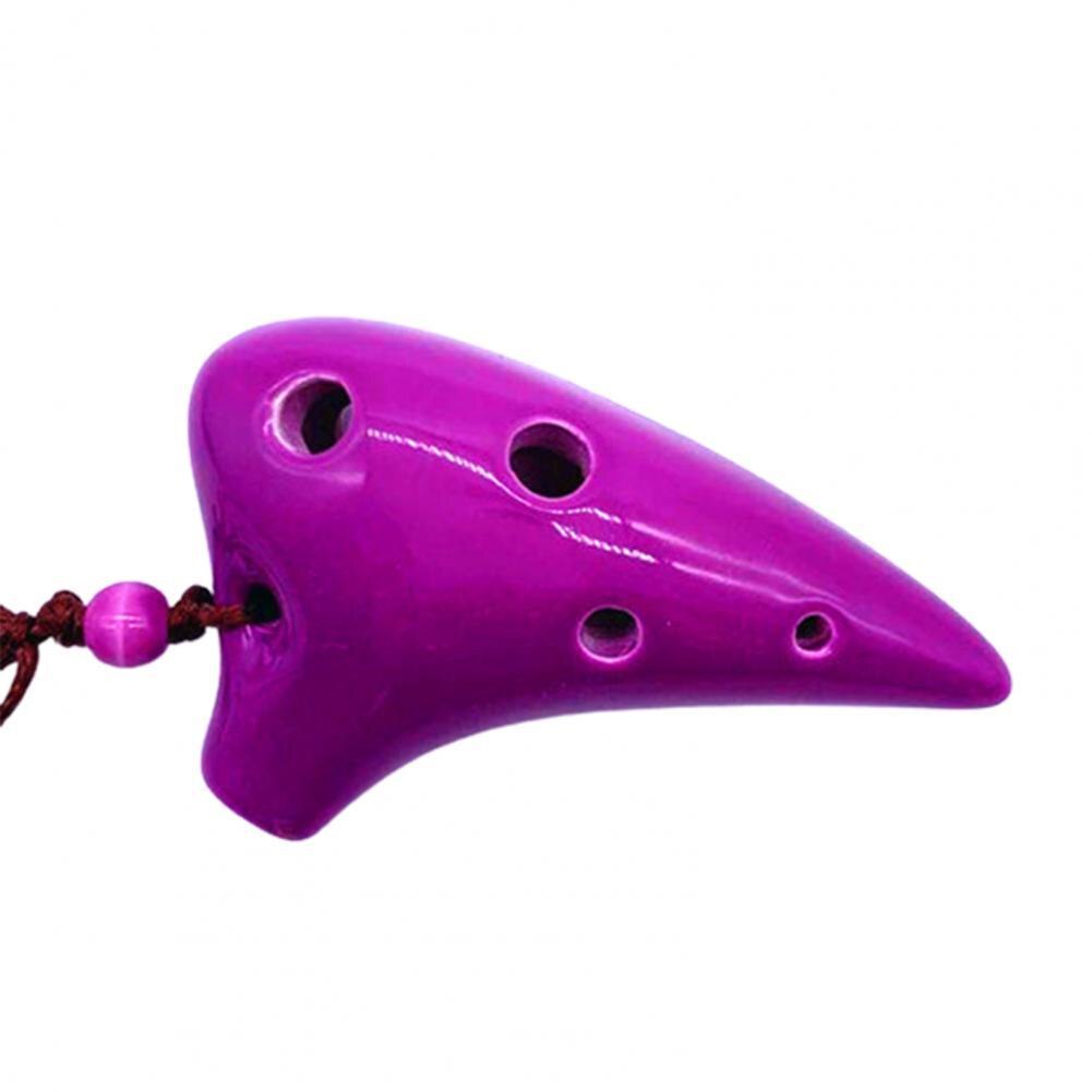 Traditional Ocarina Unbending Ceramic Music Beginner 6 Hole Ocarina 6 Hole Ocarina Flute Instrument: Purple