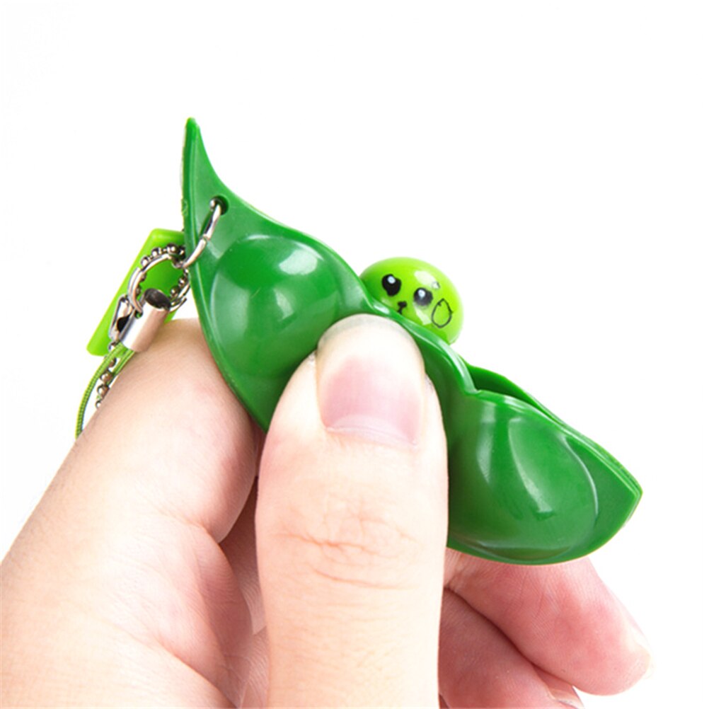Oneindige Squeeze Edamame Bean Pea Speelgoed Keten Sleutel Hanger Ornament Stress Verlichten Antistress Decompressie Speelgoed