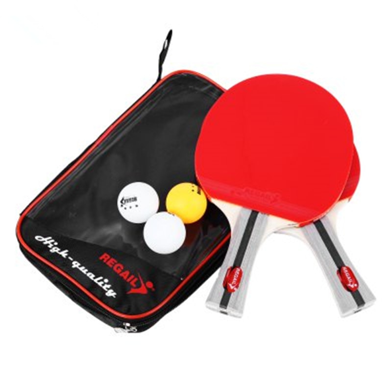 Raquete de tênis de mesa raquete de ping pong dois shake-aperto de mão bat paddle três bolas ponta de luz alça pesada raquete de tênis de mesa