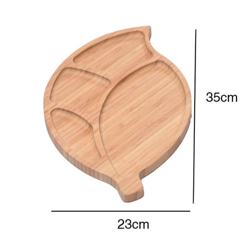 Japanese Style Bamboo Grid Plate Wood Fruit Dessert Bread Cake Plate Bowl complementary Food Plate Barbecue Plate: E
