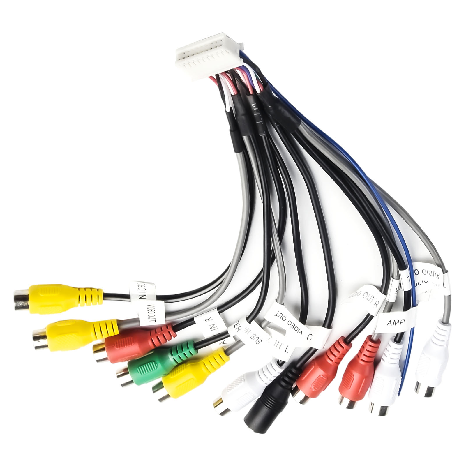 Adaptateur de connecteur de câblage pour touristes, câble de caméra, pré-ampli, vidéo, sortie d'entrée AV, prise 20 broches, RCA, fil AUX, SFP