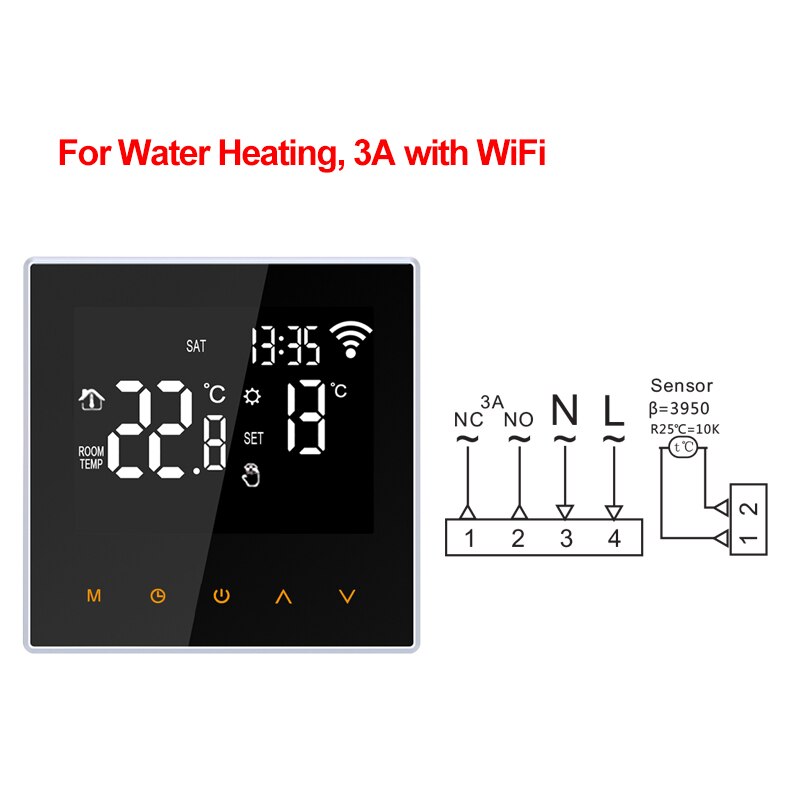 Tuya Smart App Remote Wifi Controle Kamer Intelligente Thermostaat Voice Control Temperatuur Controller Alexa 110V - 240V: WiFi 3A Water