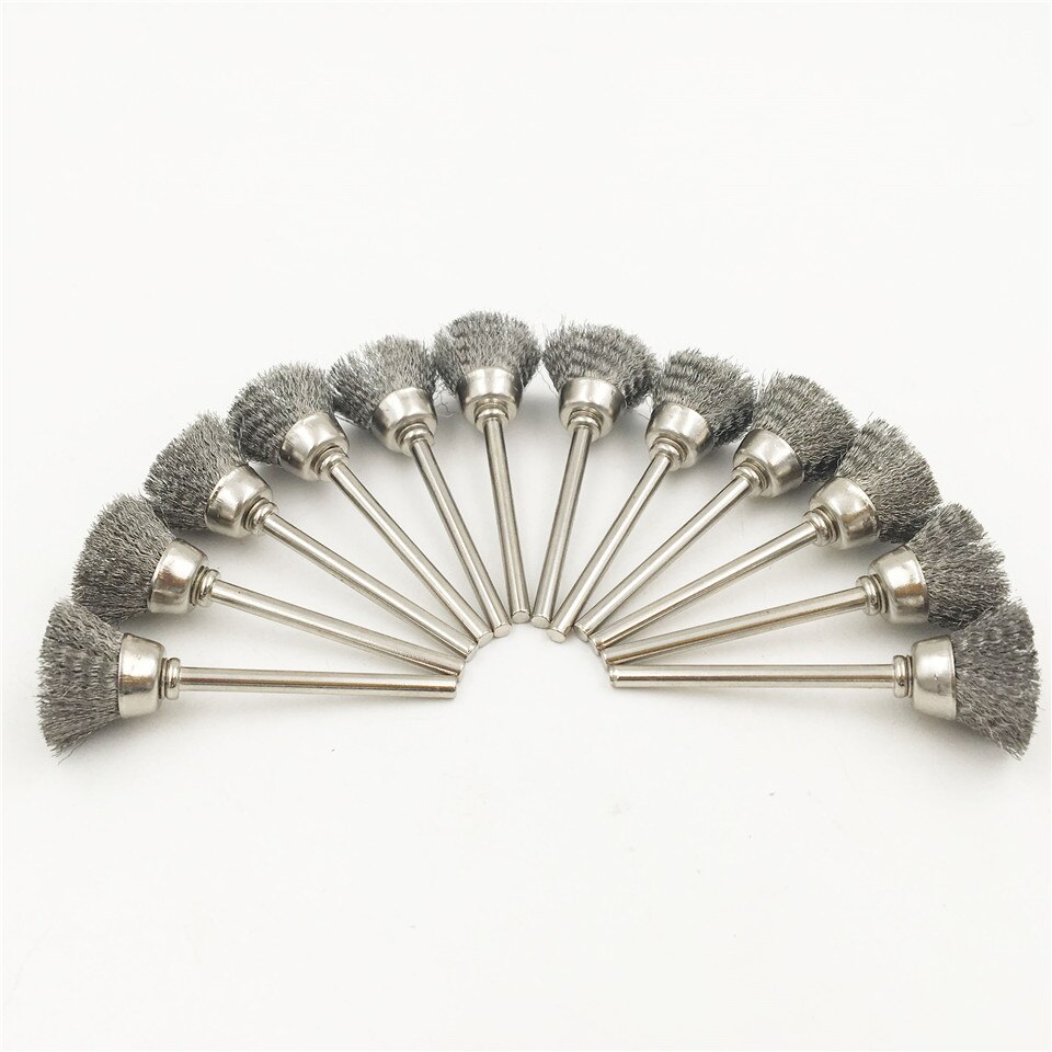 GOXAWEE 100 stuks Voor Dremel Borstel Messing Borstel Polijsten Wielen Set Kit voor Dremel Rotary Tool Power Accessoires Gereedschap