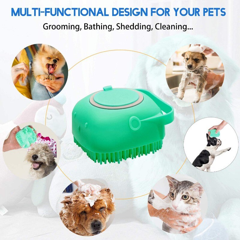 Hond Massage Shampoo Borstel Kat Kam Grooming Scrubber Borstel Voor Zwemmen Korte Haar Zachte Siliconen Rubber Borstels Accessoires