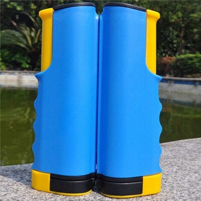 Stall Portable Thick Ping Pong Grid Free Extendable with Ping Pong Multi--Set: Single Wavy Edge Grid  Blue and Yellow 