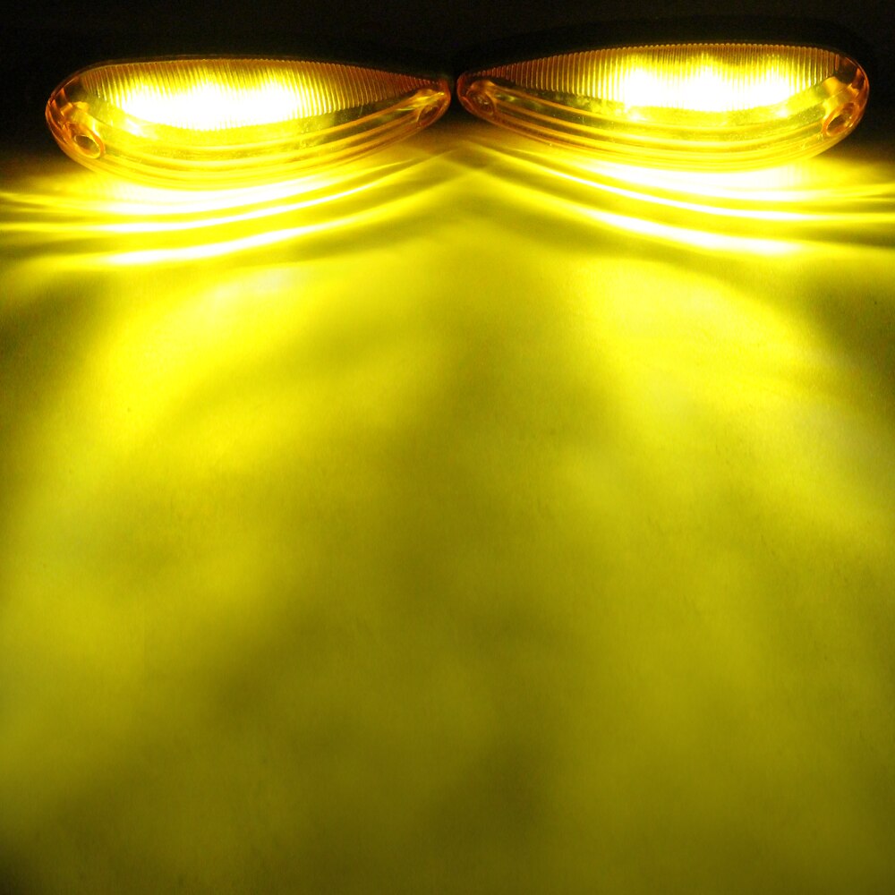 KEYECU 5Amber + 5Red Tear 3LED Side Marker Light for Trailer Trucks RV Car Bus Van Caravan Boat Campers Cab Marker 24V