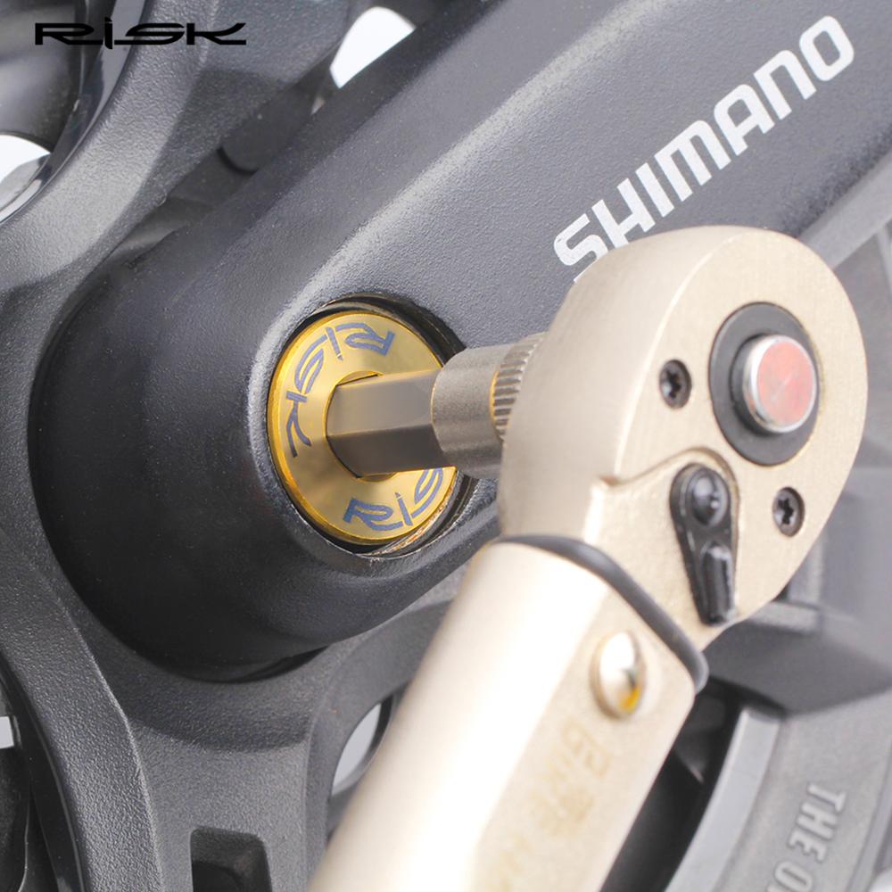 RISK Titanium Alloy M8*15 mm MTB Bike Bottom Bracket Bolts Waterproof Bicycle Bottom Bracket Crank Fixed Bolts for Brompton