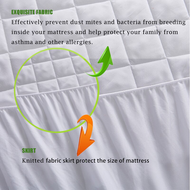Koningin Koning Brushed Stof Gewatteerde Waterdichte Matras Cover Super Zacht Ademend Absorberende Persoonlijke Zorg Matras Protector
