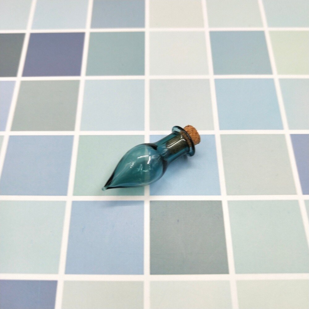 80Pcs Waterdrop Glas Wens Fles Kurk Lege Sample Potjes Diy Hangers Opslag Flacon Bruiloft Home Decoratie Benodigdheden: dark green
