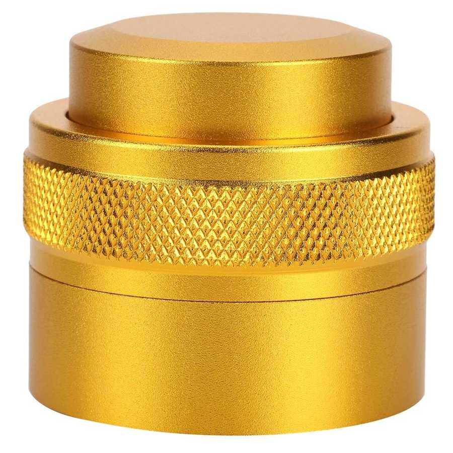 Stainless Steel Coffee Tamper 51mm Reusable Stainless Steel Coffee Distributor Tamping Tools Coffee Accessory: Gold