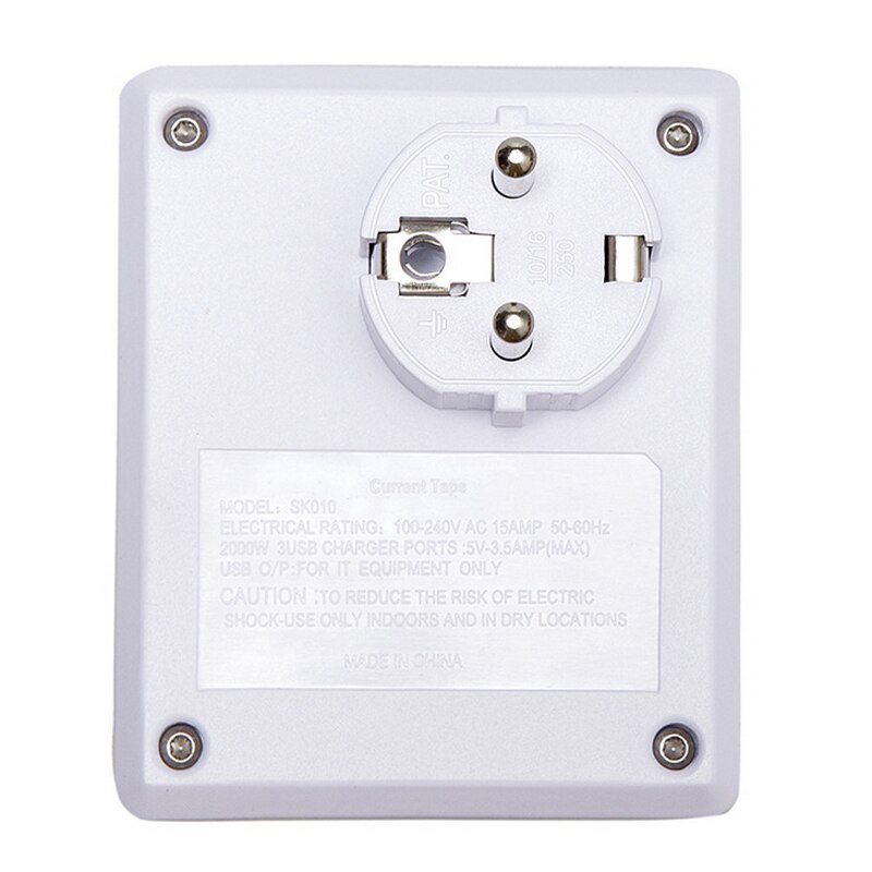 Smart USB Wall Socket Outlet Universal Traval Adapter Power Socket European Plug Adaptor 3USB Wall Socket