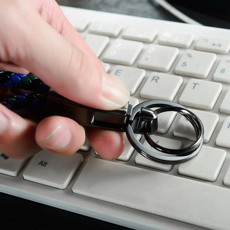 Braided Rope Keychains Men Car Keychain Mens Luxury Leather Key Chain Male Metal Keyring Men’s Car Household Key Rings Unisex