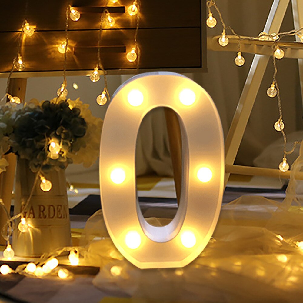 LED Digital Light Number Lamp Alphabet LED Digital Wedding Decoration Light Up White Plastic Digital Standing Hanging Lights: A