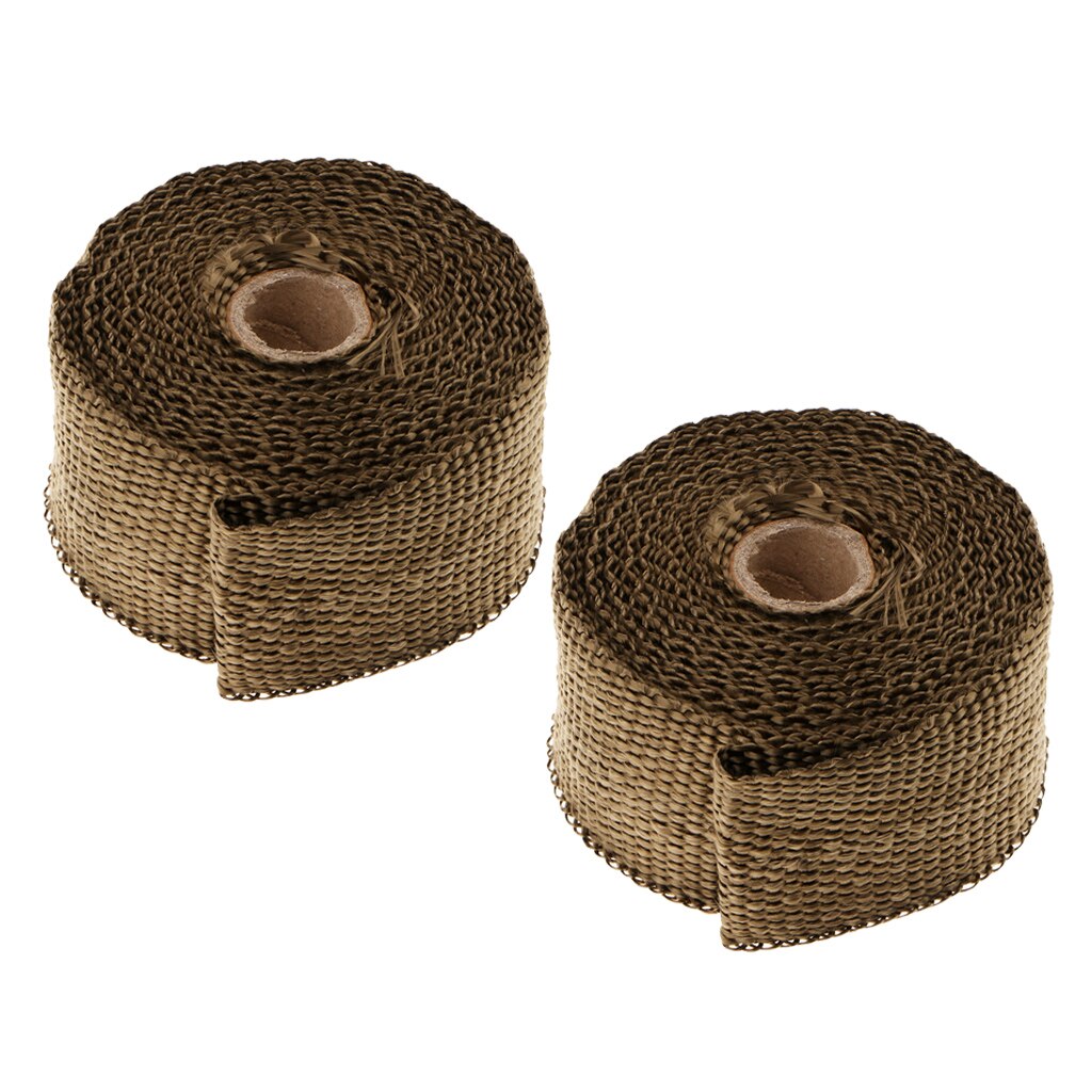 2 ruller mærke 2 tommer x 50ft titanium header manifold udstødningsfolie brun