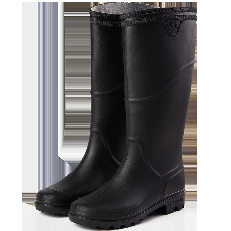 Rainboots Good PVC Rubber low Heels Non-slip Men Rain Boots Mid-calf Male water shoes Waterproof work Water Shoes botas8