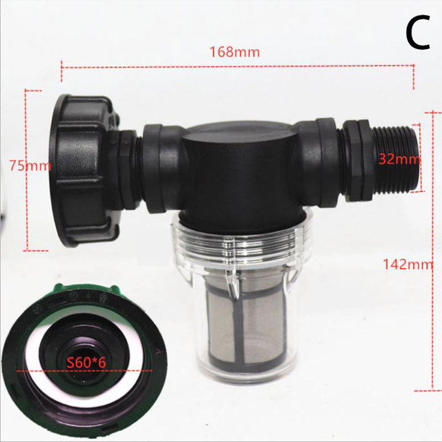 IBC Tank Lid Coarse Threaded Cap Adapter Connector IBC Ton Barrel Accessories Ton Barrel Cover 25mm 32mm Chemical Barrel Cover: C