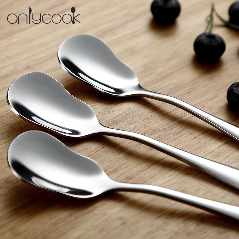 Spoon Stainless Steel 1 PCS Tiny Spoon Tea dinnerware Coffee Soup Ice Cream Spoon Spoon Tableware