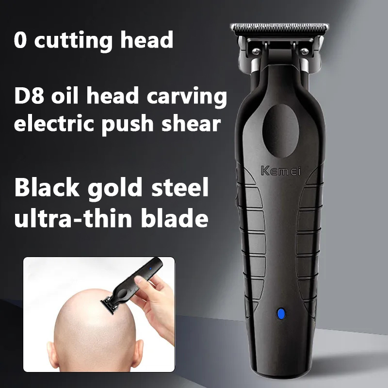 Kemei 2299 barber trådløs hårtrimmer 0mm elektrisk klippemaskin med null mellomrom, elektrisk finishklipper