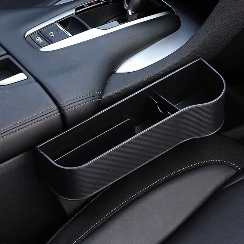 Car Seat Storage Box, Multi-Functional Slot Storage Box, Carbon Fiber Cup Holder Storage Box Finisher (Main Driver)