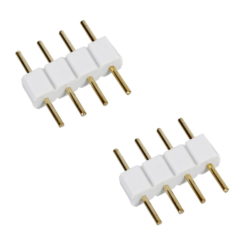 10Pcs 4 Pin Connector Adapter for RGB LED SMD Strip Stripe Waterproof &amp; 5Pcs Male To Male 4 Pin RGB Wire Connectors White for LE