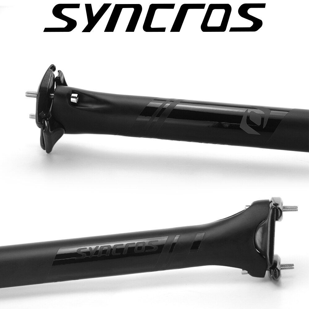 SYNCROS – tige de selle de vélo en Fiber de carbone mat, 27.2/30.8/31.6mm * 350/400mm, coussin de siège de vtt