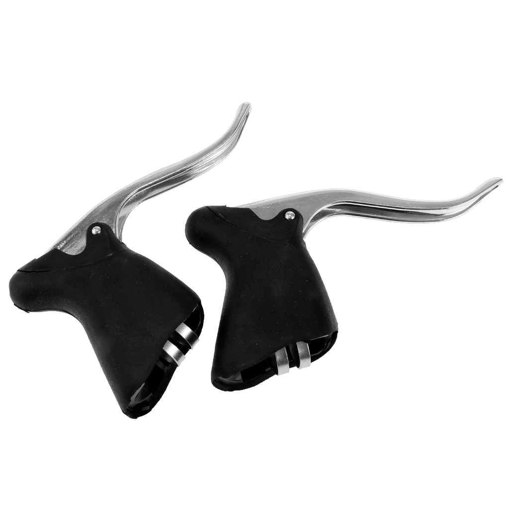 Lovoski 2Pcs Road Bike Bar Brake Lever Bent Hand Brake Handle