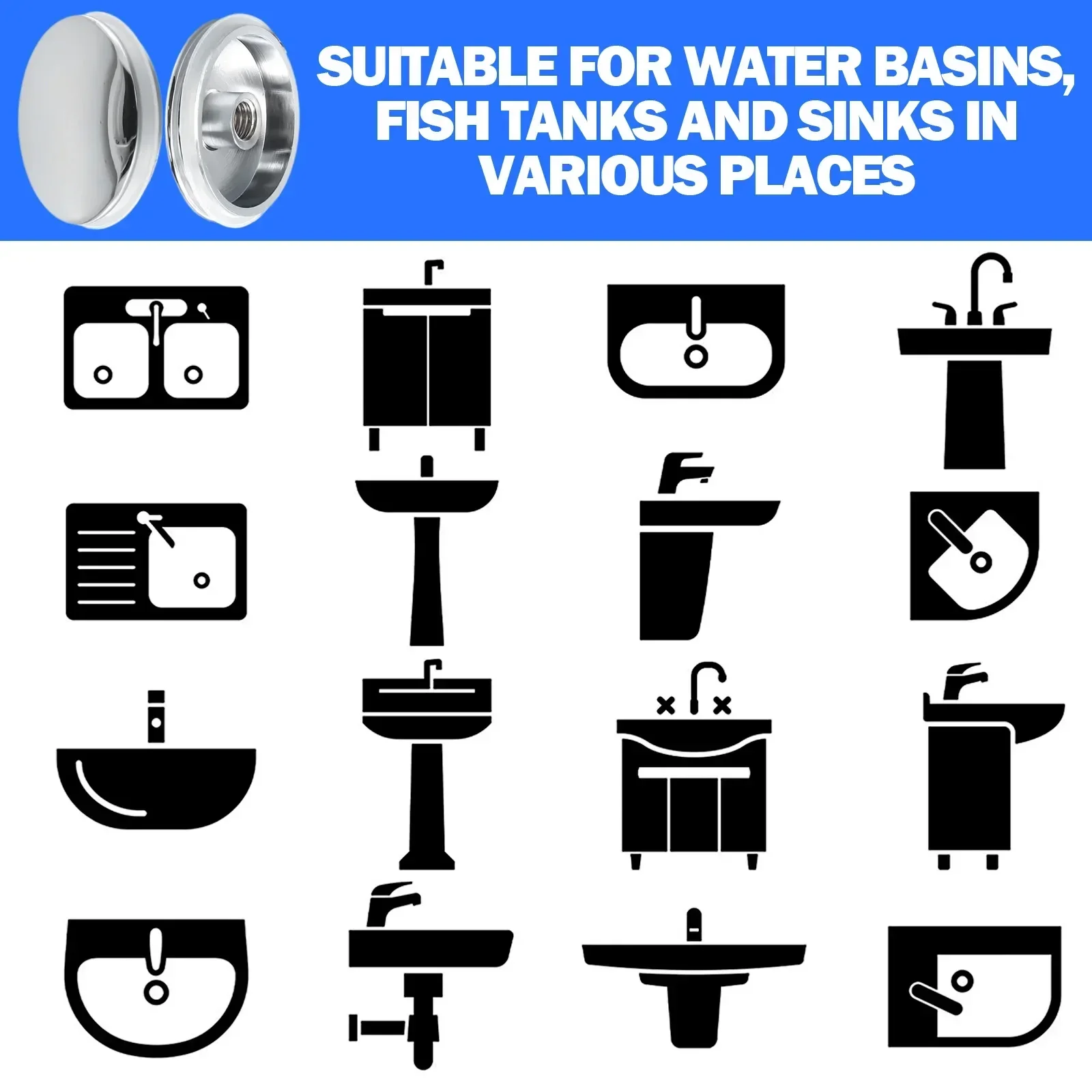 1 stks 38mm Vervanging Gootsteen Wastafel Afval Plug Cap Pop-Up Klik Clack Verchroomd Messing Badkamer wastafel Bad Stekkers