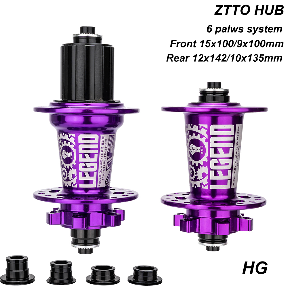 ZTTO MTB Fiets 6 Pallen Schijfremnaaf 32 Gat Hub XD/HG/MS Steekas 12x142 15x100 32H Maza QR 10x135 9x100mm Afgedicht Lager DR290: Paars