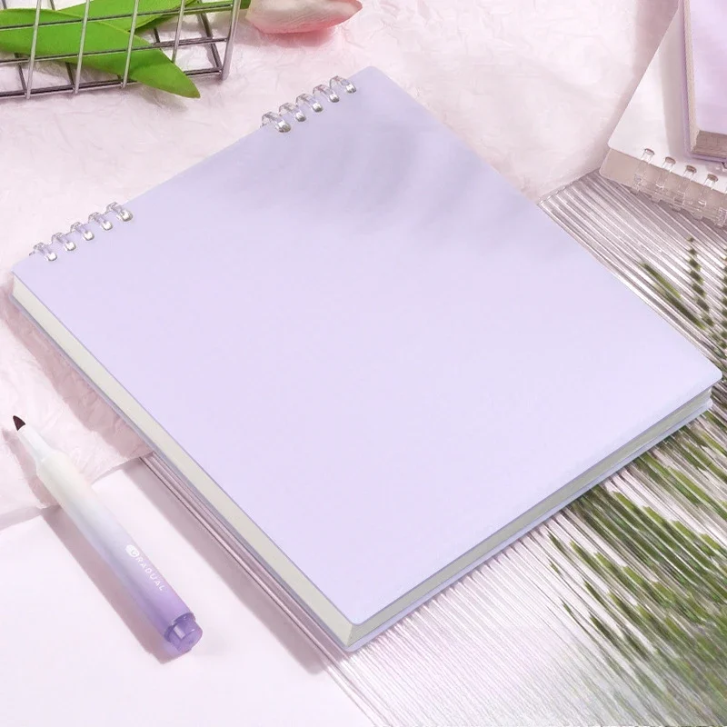 Flip Notepad Grid Notebooks B5 Diary Leaf Notebook Sketch Book Stationery Journal Writing Pads Office School Supplies: Light Grey