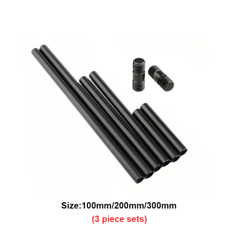 HDRIG Standard 15mm Rods Pack with Extendable M12 Thread Rod Cap Connectors Aluminum Alloy Rods Combination Camera Rail Rod: Orange