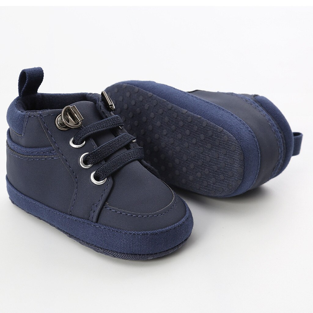 Cheville en Pu, chaussures pour bébés filles et garçons, bottes avec liaisons croisées solides en coton, toutes saisons, premières marches, à lacets