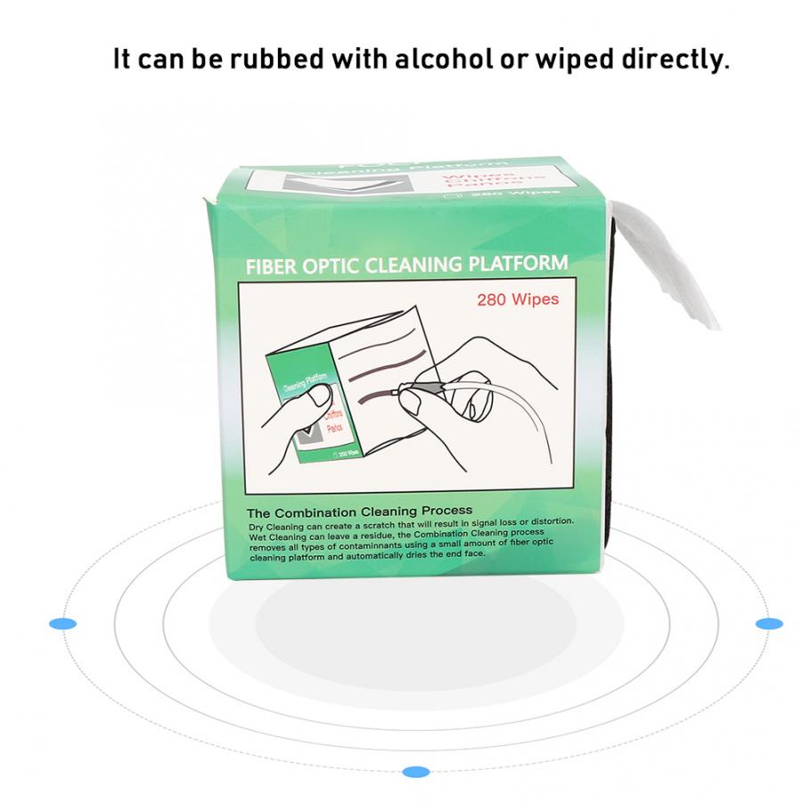 Cleaning Paper 280Pcs/Box Single Layer Fiber Wiper with Clear Breakpoints in One Box for Various Connectors Cleaning