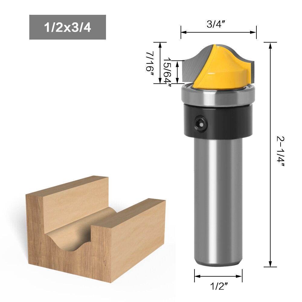 Mèche de toupie à rainure en Faux panneau 3/4 &quot;, 1/4&quot;, 1/2 &quot;, 8&quot;, 12mm, coupe-bois à tige Tenon pour outils de menuiserie: 12.7mm shank