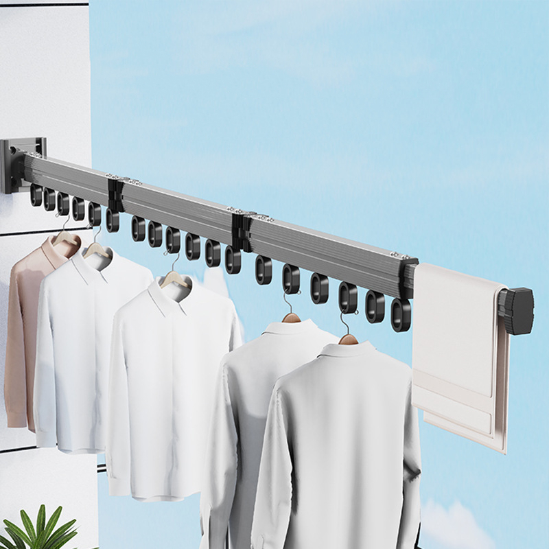 Tendedero de ropa, tendedero plegable de aleación de aluminio, tendedero plegable montado en la pared, colgador para secadora de ropa que ahorra espacio