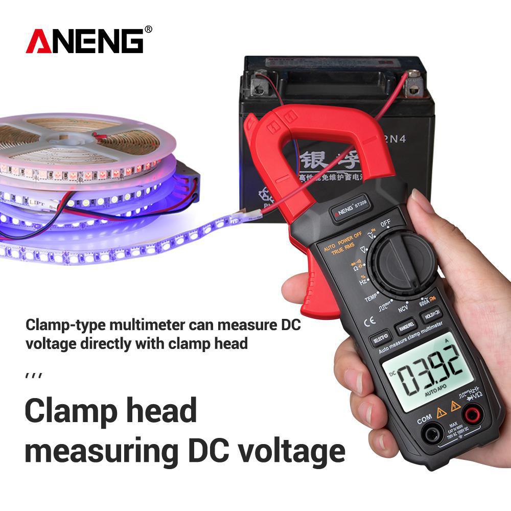 ANENG ST209 Digital Clamp Meter Multimeter 6000counts True RMS Mini Amp DC/AC Clamp Meters voltmeter 400v Automatic Range: Red
