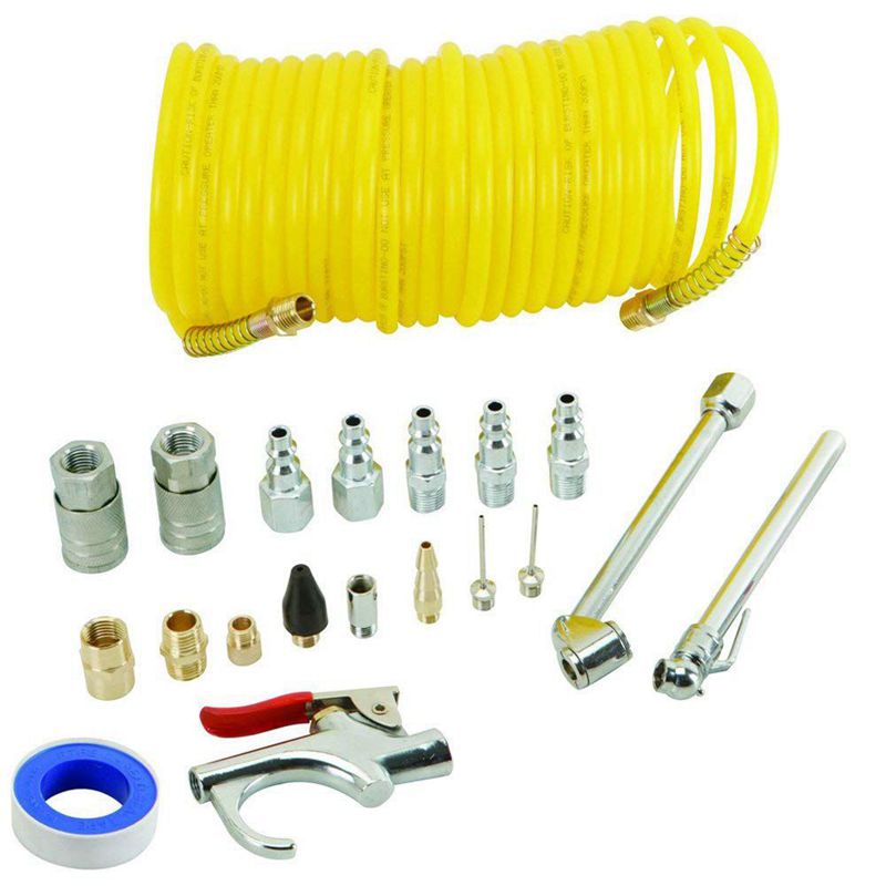 Kit d'accessoires pour compresseur d'air de 20 pièces-comprend un tuyau d'air de recul de 25ft, un pistolet de soufflage et un gonflato de pneus: Default Title