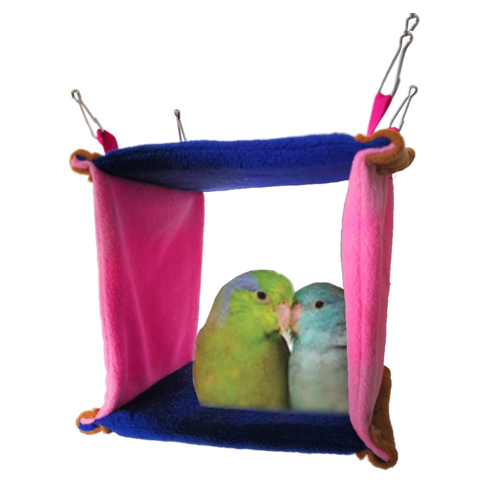Soft Plush Bird Parrot Hammock Warm Hanging Bed For Pet Square Bird Parrot Nest Cave Cage Hut Tent Toy House for Small Animal