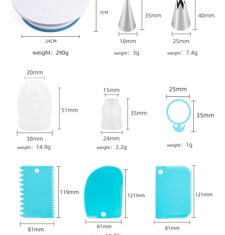 237 Pcs Baking Set Cake Decorating Tool Turntable Pastry Nozzles Cake Mold Novice Home Baking Beginner Set