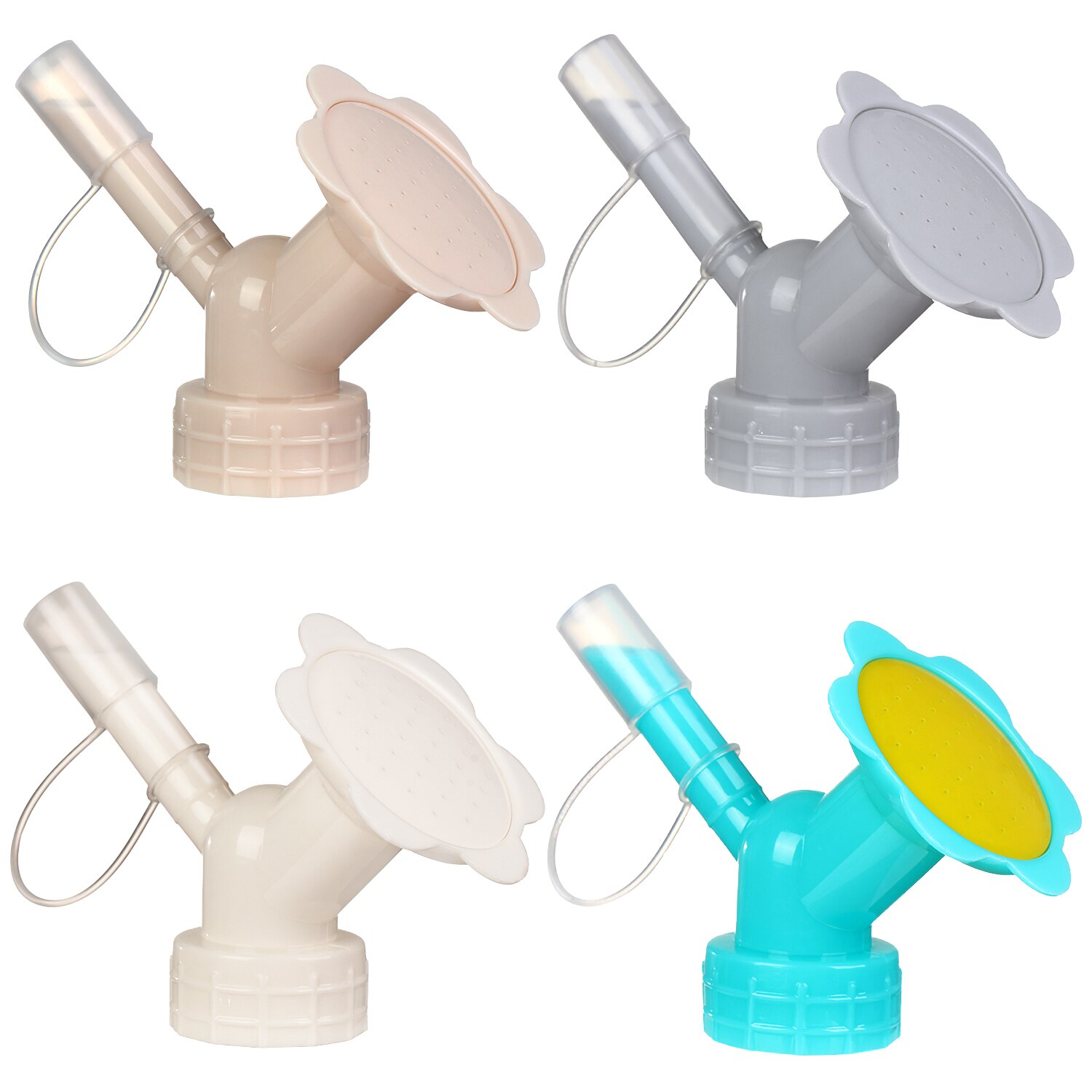 Mini Kunststoff Gießkanne Auslauf Flasche Kappe Dual Kopf Sprinkler Düse drinnen-Anlage Gießkanne Garten Sprinkler Werkzeug