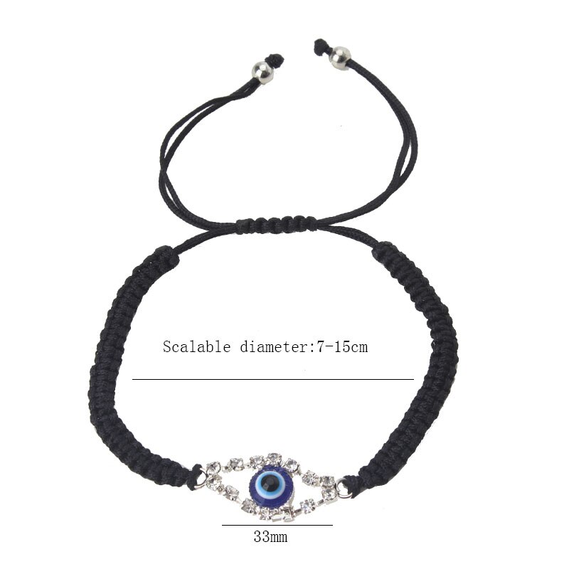 1 String Zwart Gevlochten Armband Evil Eye Charms Armband Verstelbare Kant-Up Touw Armband Mode Mannen Vrouwen Sieraden Lucky
