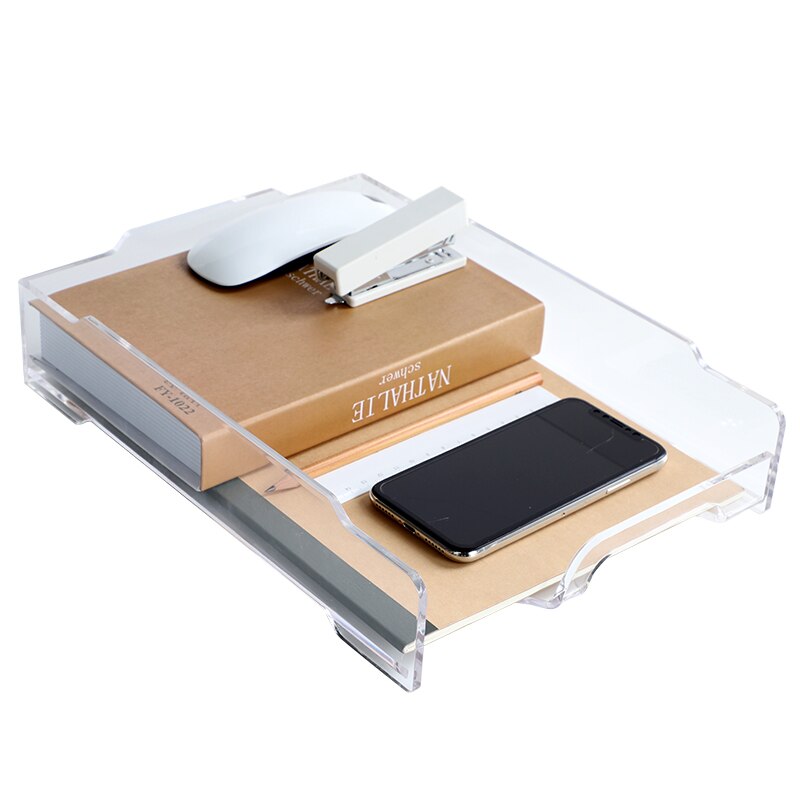 A4 acrylic transparent upgrade file tray desktop document organizer for office