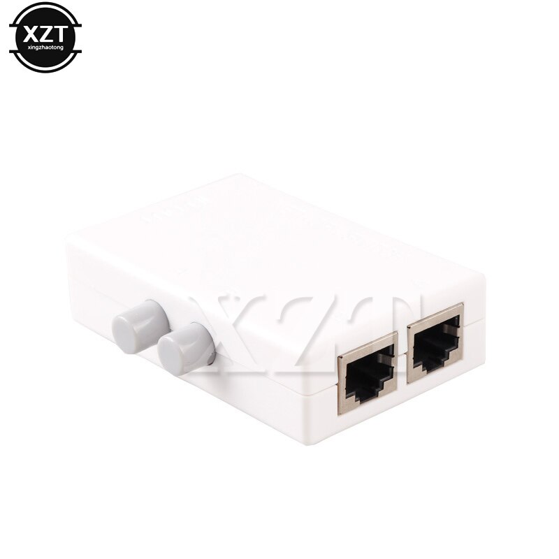 2 Poort RJ-45 Netwerk Switch Ethernet Netwerk Box Switcher Dual 2 Way Port Handmatige Sharing Switch Adapter