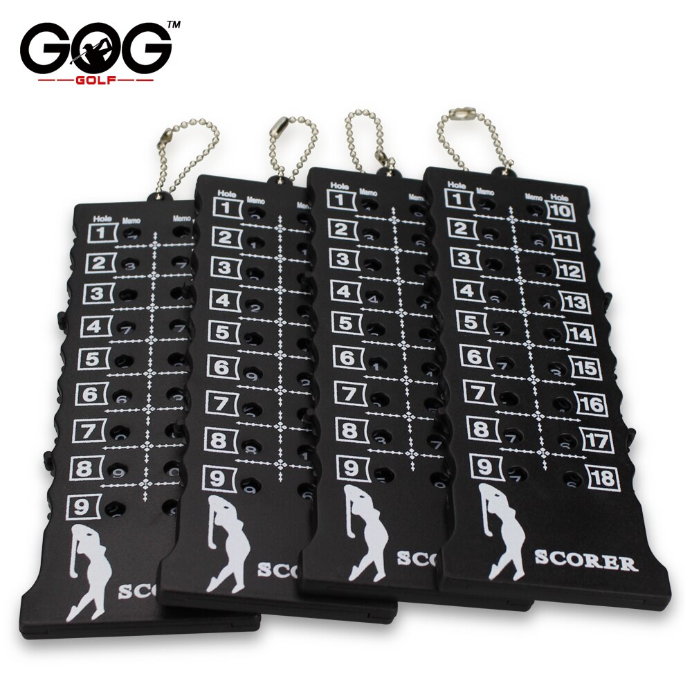 18 gat Golf Score Teller Golf Stroke Putt Score Card Counter Indicator met Sleutelhanger Black