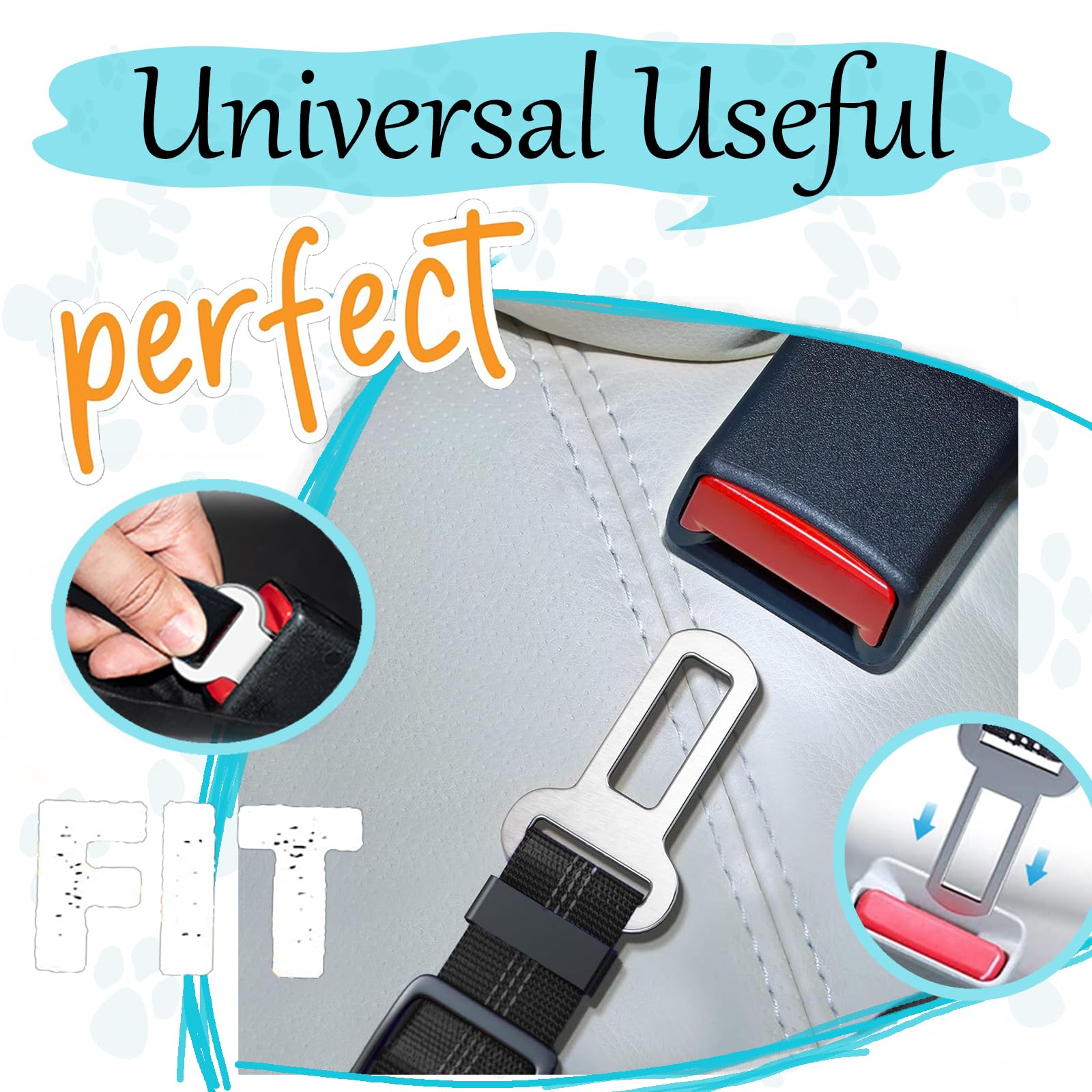 Ceinture de sécurité de voiture pour chien réglable et robuste – Grande corde de Traction pour chien en nylon rayé pour les promenades en voiture