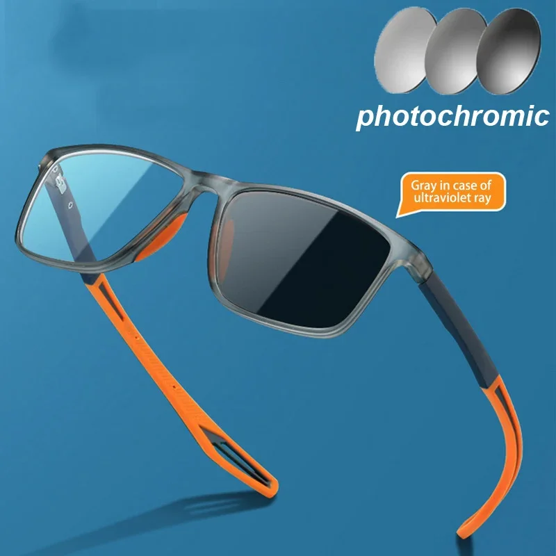 Gafas fotocromáticas deportivas para miopía, tendencia de , antiluz azul, gafas de visión cercana, gafas de protección solar anticolisión para exteriores