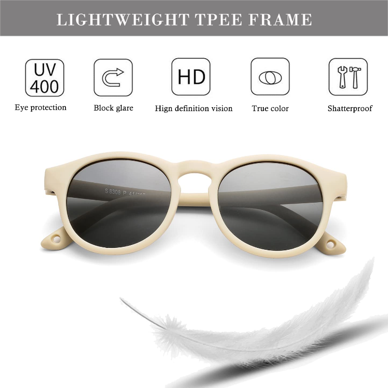 Primeras gafas de sol para bebé de 0 a 3 años, para recién nacido, con correa, redondas, flexibles, polarizadas UV400, accesorio de gafas de sol de silicona para bebé