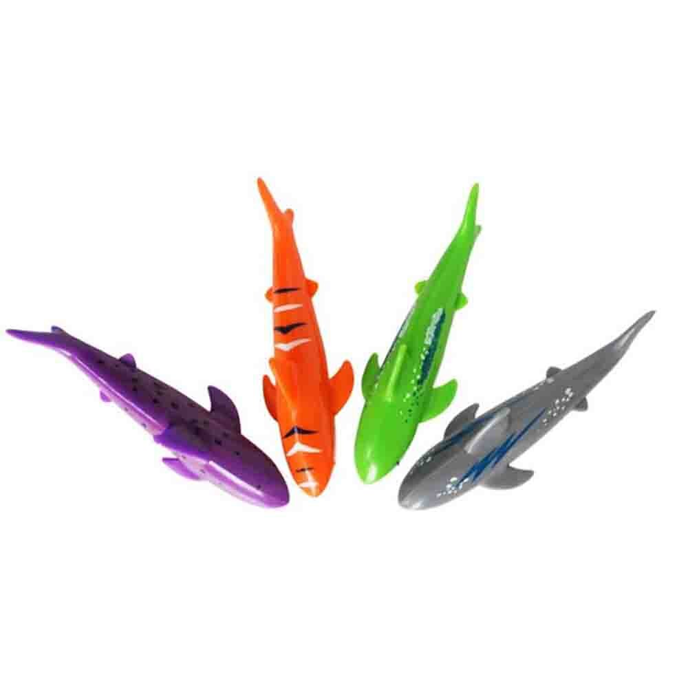 Children's swimming toy diving ring stick water injection toy various styles swimming pool party decoration beach toys: 4 pcs diving shark