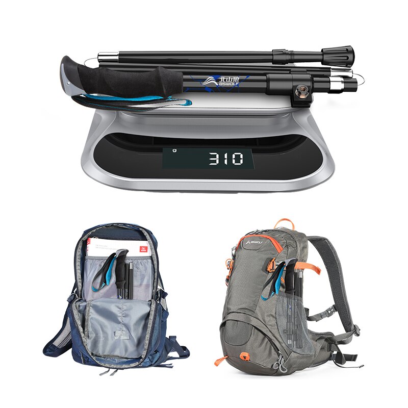 BSWOLF-Bastones de Trekking ultraligeros, 2 piezas, bastones de senderismo, bastones de aluminio plegables para caminar, bastones nórdicos