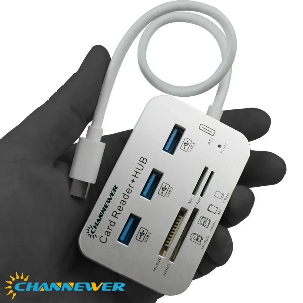 7 in 1 USB 3.0 geheugenkaartlezer Hoge snelheid externe lezer voor SD SDHC SDXC Micro SD TF MS M2-kaarten